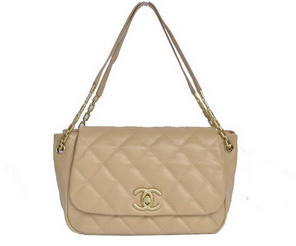 Best Top Quality Chanel Lambskin Leather Flap Bag 50362 Apricot Replica